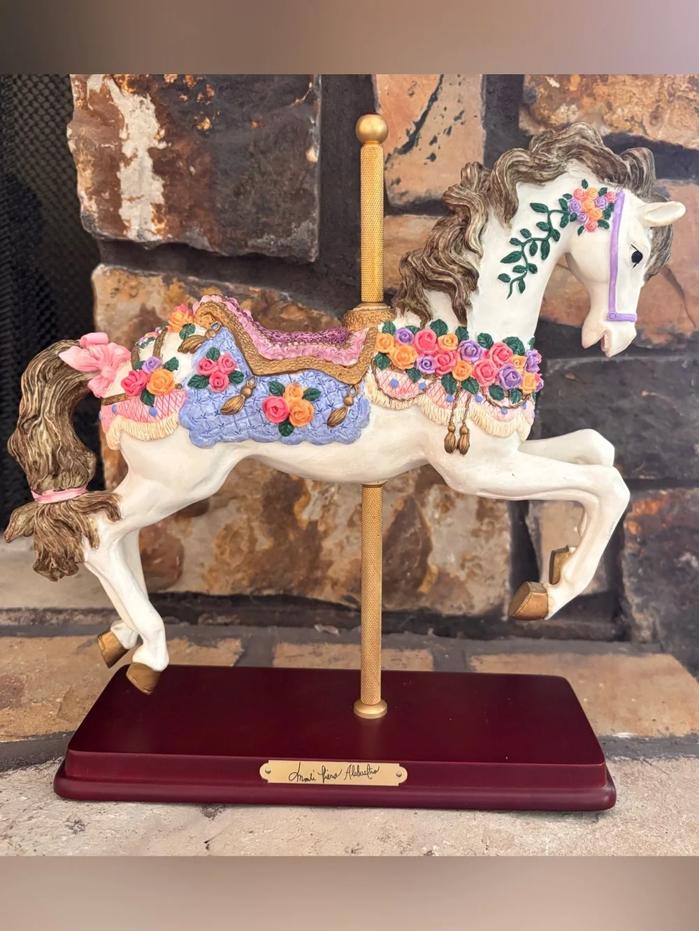 Beautiful vintage Monti Piero Alabastro porcelain carousel horse